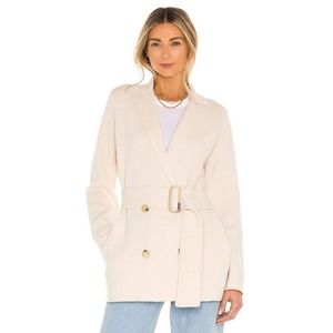 NWT Vince Belted Cashmere Merino Wool Sweater Coat in Heather Shell sz XL